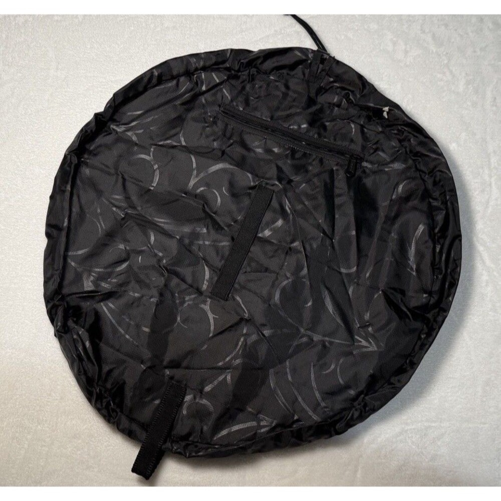 Lay-n-Go COSMO Quilted Black Cosmetic Bag Lay Flat Drawstring 20 Inch Travel